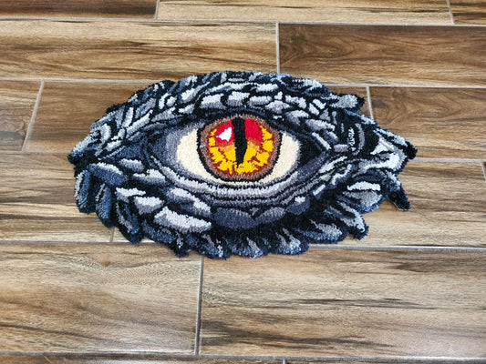 Custom Handmade Tufted Rug – Fierce Dragon Eye Design