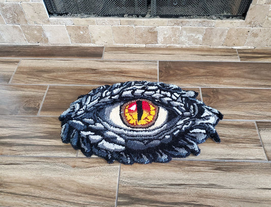 Custom Handmade Tufted Rug – Fierce Dragon Eye Design