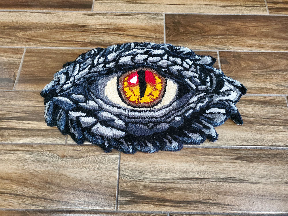 Custom Handmade Tufted Rug – Fierce Dragon Eye Design